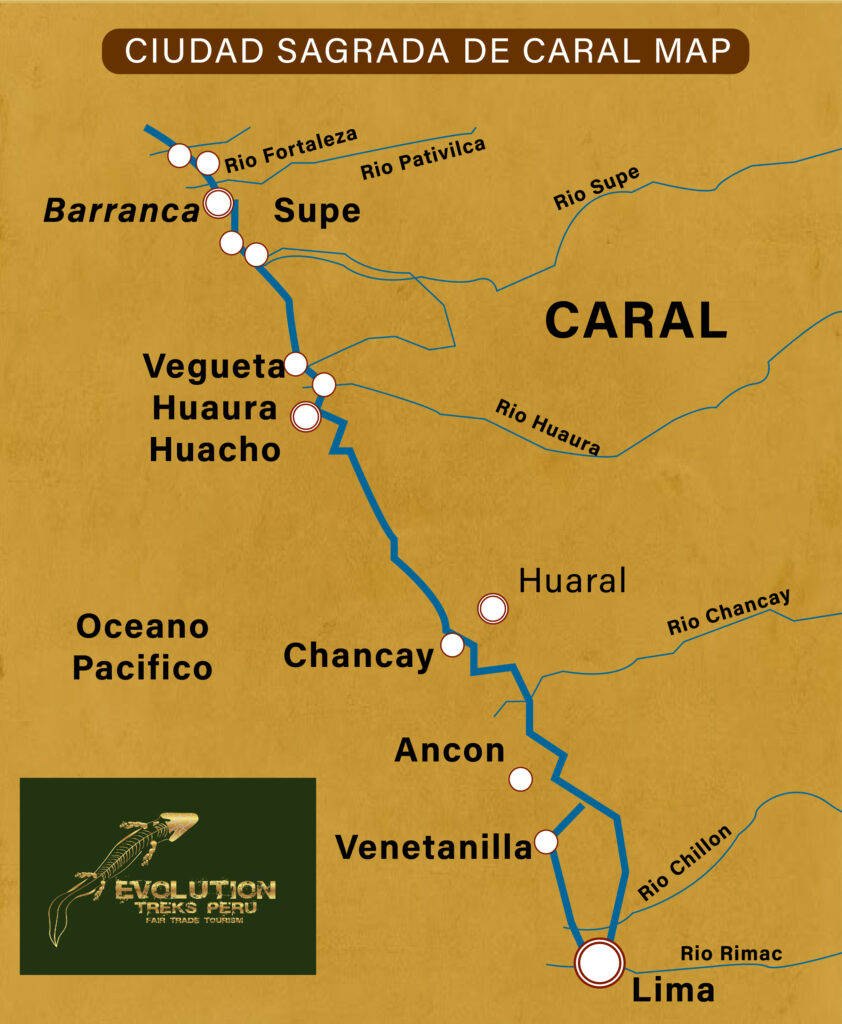 Ciudad Sagrada de Caral map